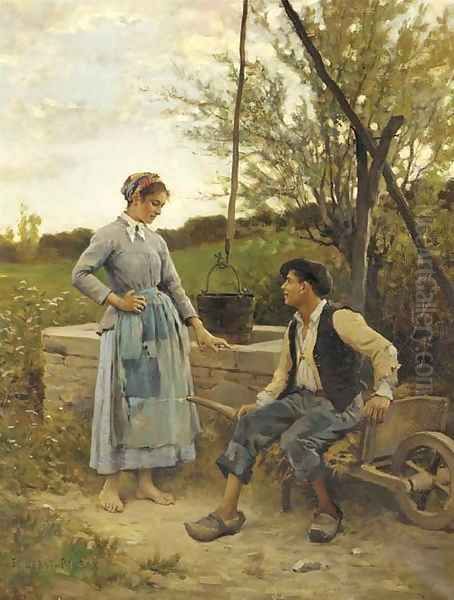 The Old, Old Story Oil Painting by Edouard Bernard Debat-Ponsan
