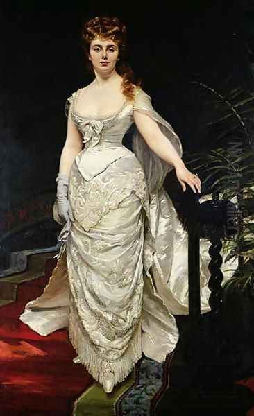 Portrait of Mademoiselle X, 1873 Oil Painting by Carolus Duran Charles Emile