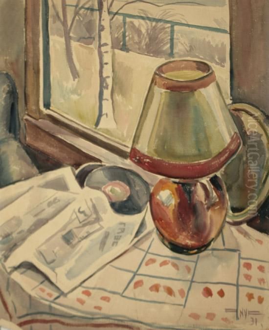 Table Top Still Life Oil Painting by Edgar Hewitt Nye