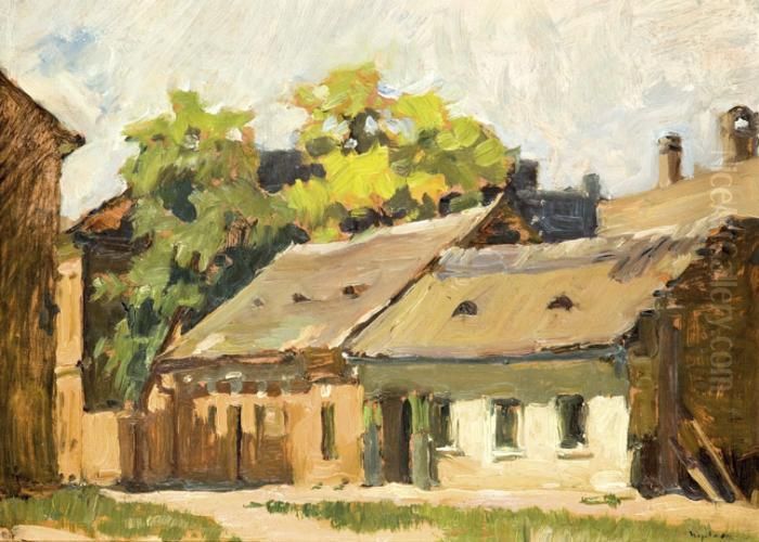 Napsutotte Hazak Oil Painting by sandor Nyilasy