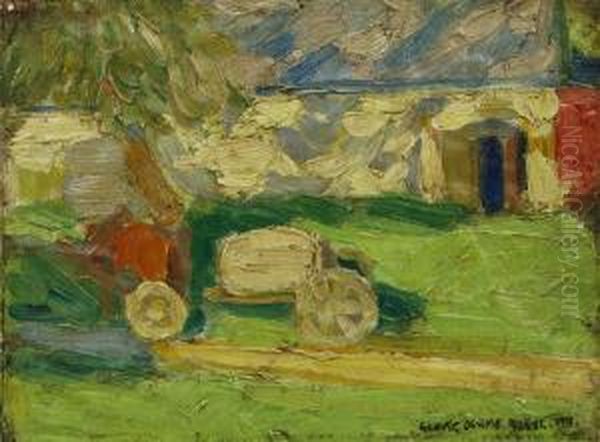 Russische Dorflandschaft. Oil Painting by Georg Egmont Oehme