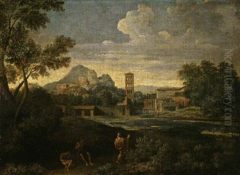 Landscape with Figures Oil Painting by Gaspard Dughet