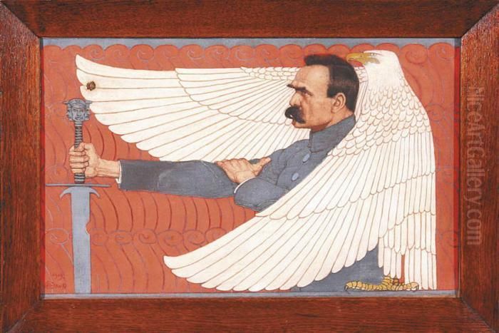 Marszalek Jozef Pilsudski, 1919 R. Oil Painting by Edward Okun