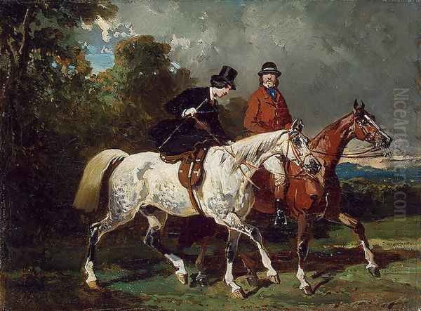 Ride Oil Painting by Alfred Dedreux