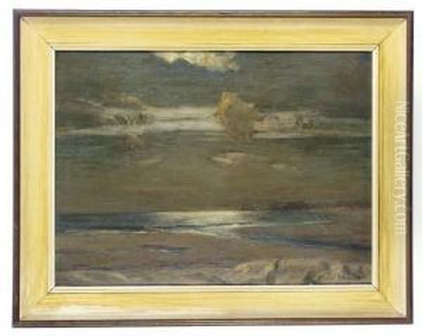 Night On The Coast Oil Painting by Julius Olsson