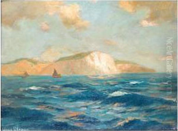 Off The Isle Of Wight Oil Painting by Julius Olsson
