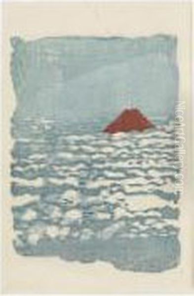 Shinsho Fuji. Louanges Fraiches Du Mont Fuji Oil Painting by Koshiro Onchi