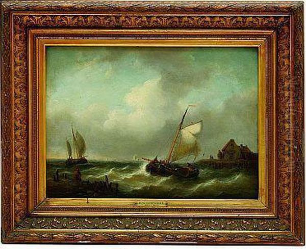 Pescadores Oil Painting by George Willem Opdenhoff