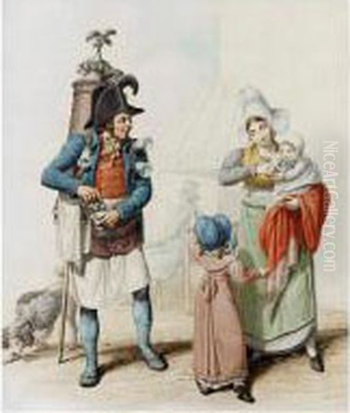 Le Marchand De Coco Oil Painting by George Emmanuel Opitz