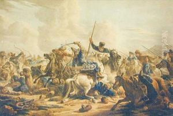 Bitwa Oil Painting by Aleksander Orlowski