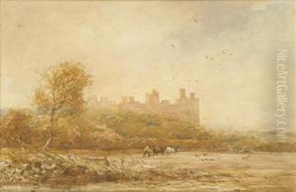 Brancepeth Castle,county Durham Oil Painting by James Orrock
