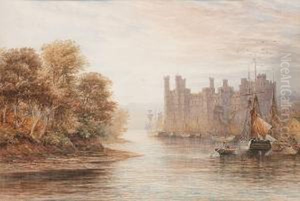Caernarfon Castle, Wales Oil Painting by James Orrock