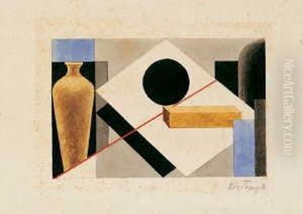 Keparchitektura Terformaciok I (bildarchitektur Raumformation I) Oil Painting by Alexander Alexandrov Osmerkin