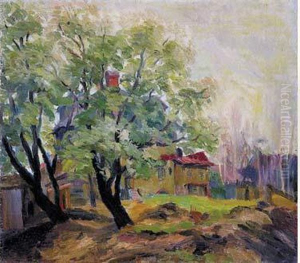 Summer Garden, C. 1935 Oil Painting by Alexander Alexandrov Osmerkin