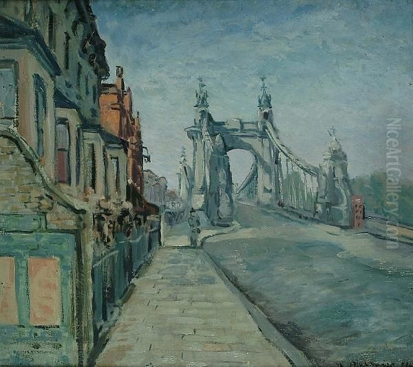 Hammersmith Bridge Oil Painting by Alexander Alexandrov Osmerkin