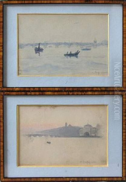 - Vue De Saint-petersbourg 1 (1901) Oil Painting by Anna Petrovna Ostroumova-Lebedeva