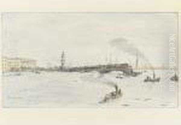 Petersburg, Autolithographs Oil Painting by Anna Petrovna Ostroumova-Lebedeva