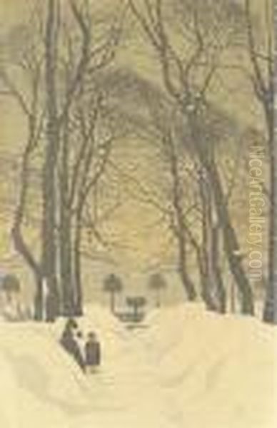 Summer Garden Oil Painting by Anna Petrovna Ostroumova-Lebedeva