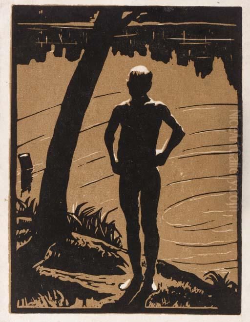 By The Lake Oil Painting by Anna Petrovna Ostroumova-Lebedeva