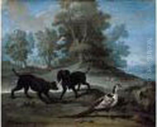  Epagneul En Arret Devant Un Faisan  Oil Painting by Jacques Charles Oudry