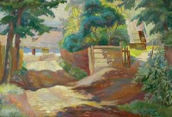 Pejzaz Wiejski Oil Painting by Stanislaw Paciorek