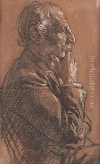 Bildnis Einessitzenden Alten Herrn Oil Painting by Paul Paede