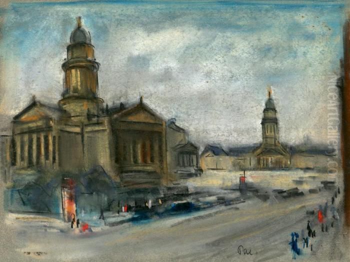 Der Gendarmenmarkt In Berlin Oil Painting by Paul Paeschke