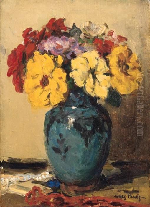 Floral Still Life Oil Painting by Jules Eugene Pages