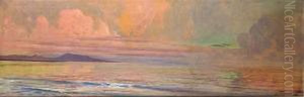 Bord De Mer Au Soleil Couchant Oil Painting by Jean-Louis Paguenaud