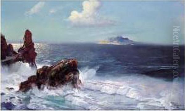  Cote Sous La Tempete  Oil Painting by Jean-Louis Paguenaud