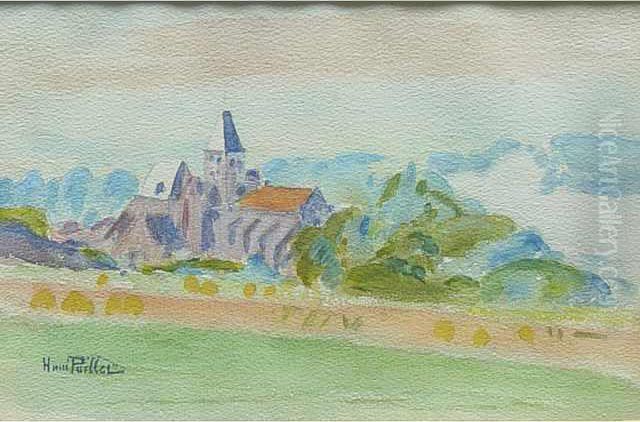  Vue Devillage  Oil Painting by Henri Pailler