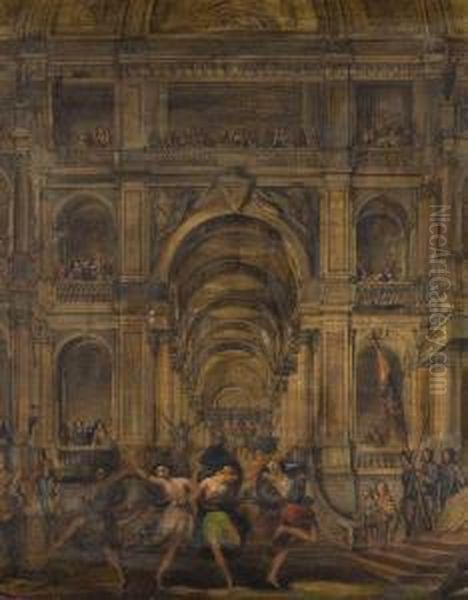 Studio Per Scenografia Teatrale Oil Painting by Pelagio Palagi