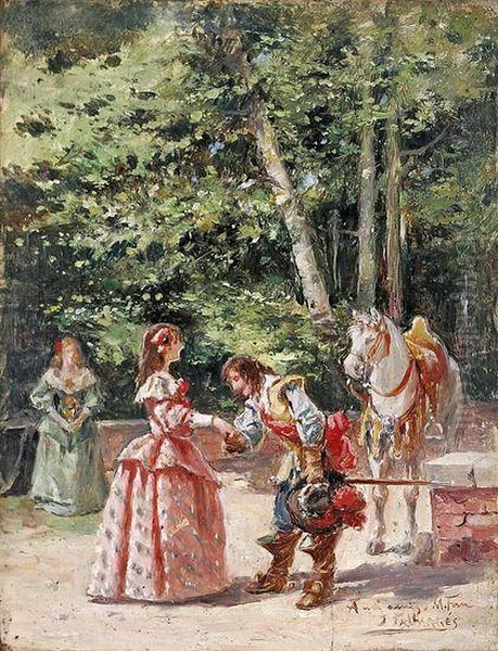 Escena Galante Oil Painting by Joaquin Pallares y Allustante