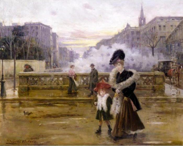 The Promenade Oil Painting by Joaquin Pallares y Allustante