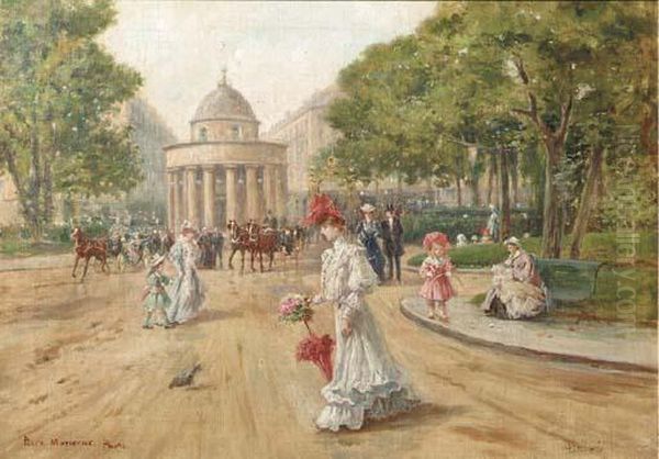 Parc Monceau Oil Painting by Joaquin Pallares y Allustante