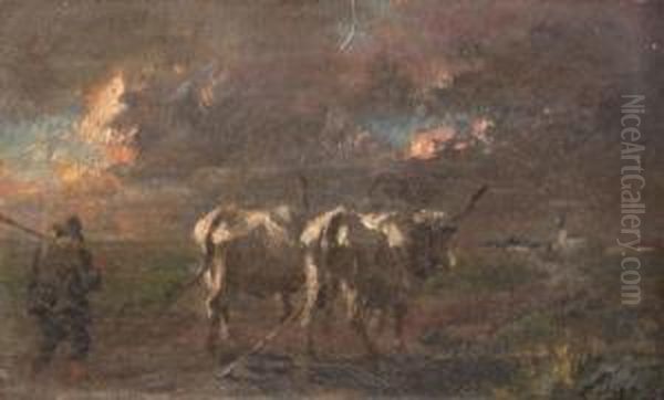 Mezei Munka Oil Painting by Celesztin Pallya