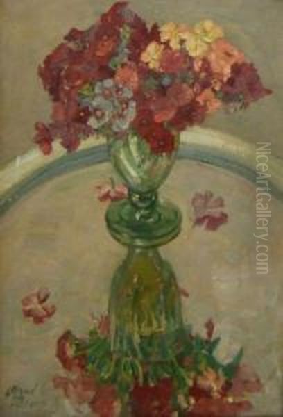 Plox Drumondai Reflections (see Label Verso) Oil Painting by Alfred Palmer