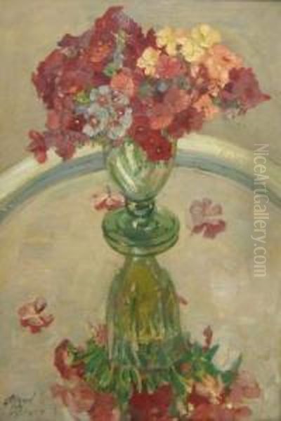 Plox Drumondaireflections (see Label Verso) Oil Painting by Alfred Palmer