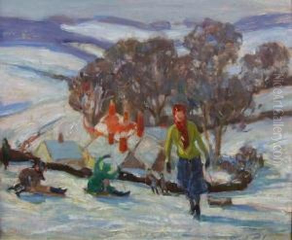 Winter Near Canterbury Oil Painting by Alfred Palmer