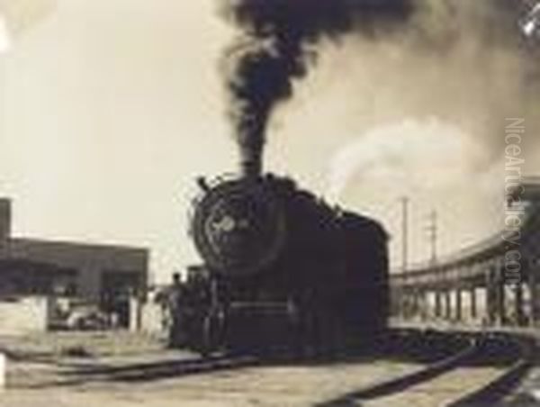 Untitled (train Oil Painting by Alfred Palmer