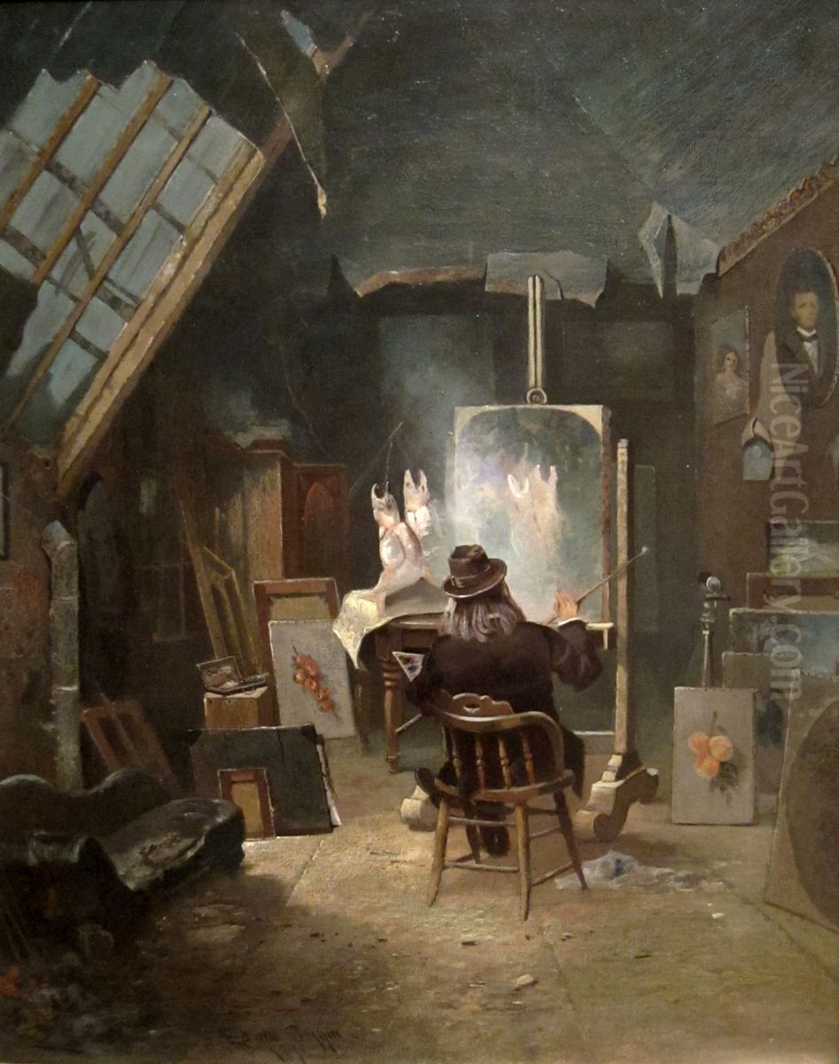 Samuel Marsden Brookes in His Studio Oil Painting by Edwin Deakin