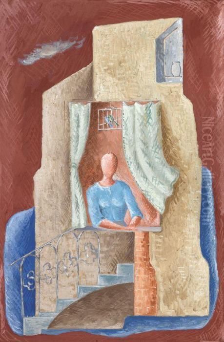 Donna Alla Finestra Oil Painting by Renato, Rene Paresce