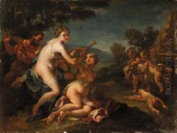 Rocca, M.
Nymphs And A Satyr With Putti Playing With A Goat Oil Painting by Michele Da Parma (see Rocca)