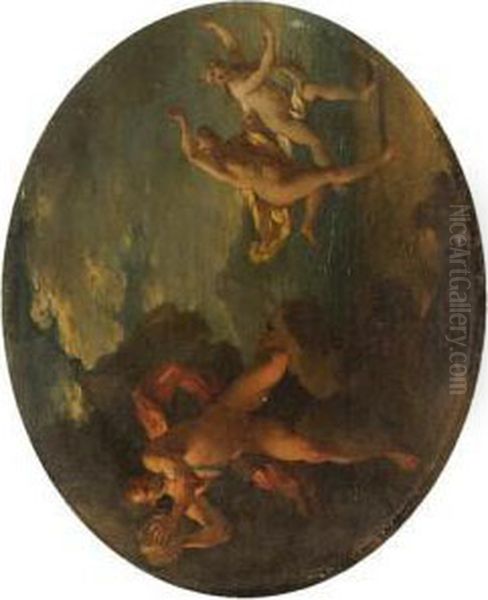 Acis And Galatea Fleeing The Giant Polyphemus Oil Painting by Michele Da Parma (see Rocca)