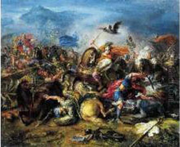 La Victoire D'alexandre Contre Darius Oil Painting by Joseph Parrocel