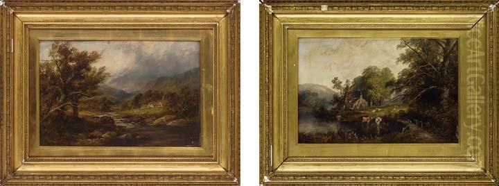 Near Ludlow; And View Near Callandar, Scotland Oil Painting by Edward Partridge