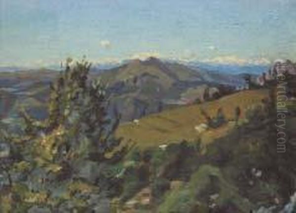 Paesaggio Montano Oil Painting by Lazzaro Pasini