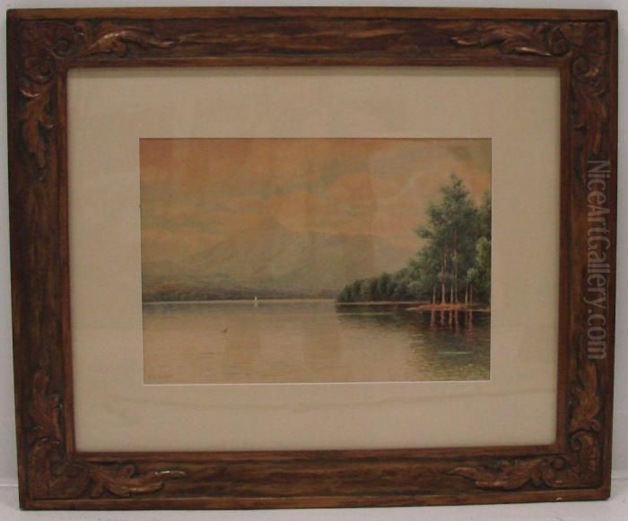 View Of Lake Chicora With Mt. Chicora In The Distance Oil Painting by William Frederick Paskell