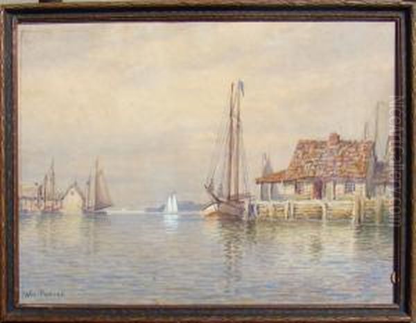Harbor Scene Oil Painting by William Frederick Paskell