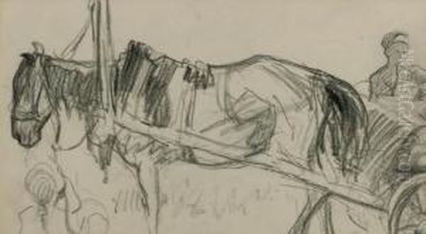 Study Of A Carthorse Oil Painting by Leonid Ossipovich Pasternak